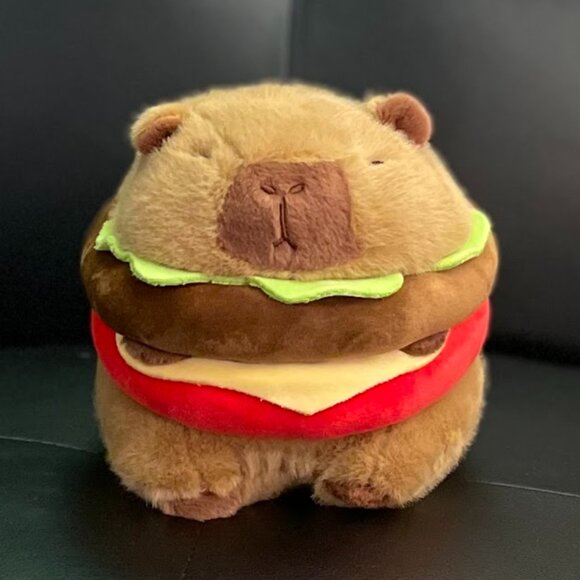 Big Capybara Cheeseburger Stuffed Plush!  9"  NWT - Picture 6 of 7